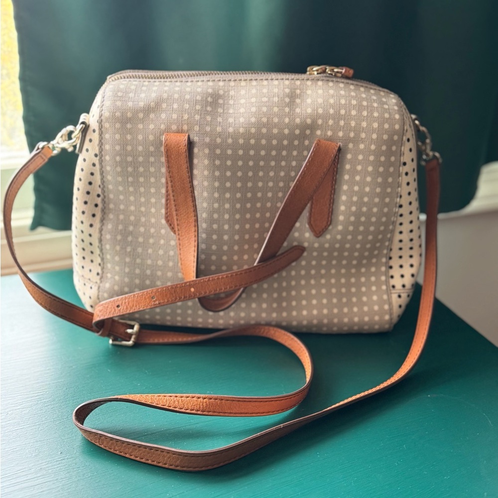 Fossil Polka Dot Tan and Brown Women's Bag